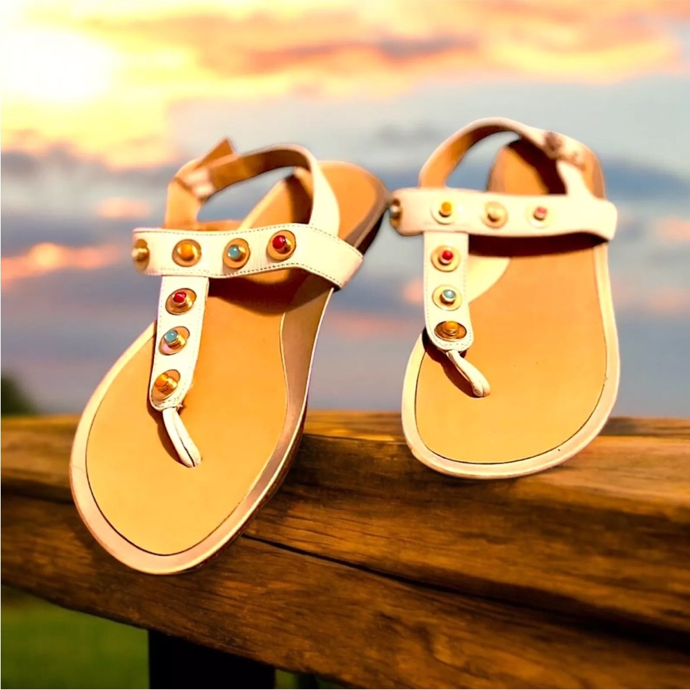 VANELI Bejeweled White Thong Sandals GIRLS’ Size 4 *Unique*